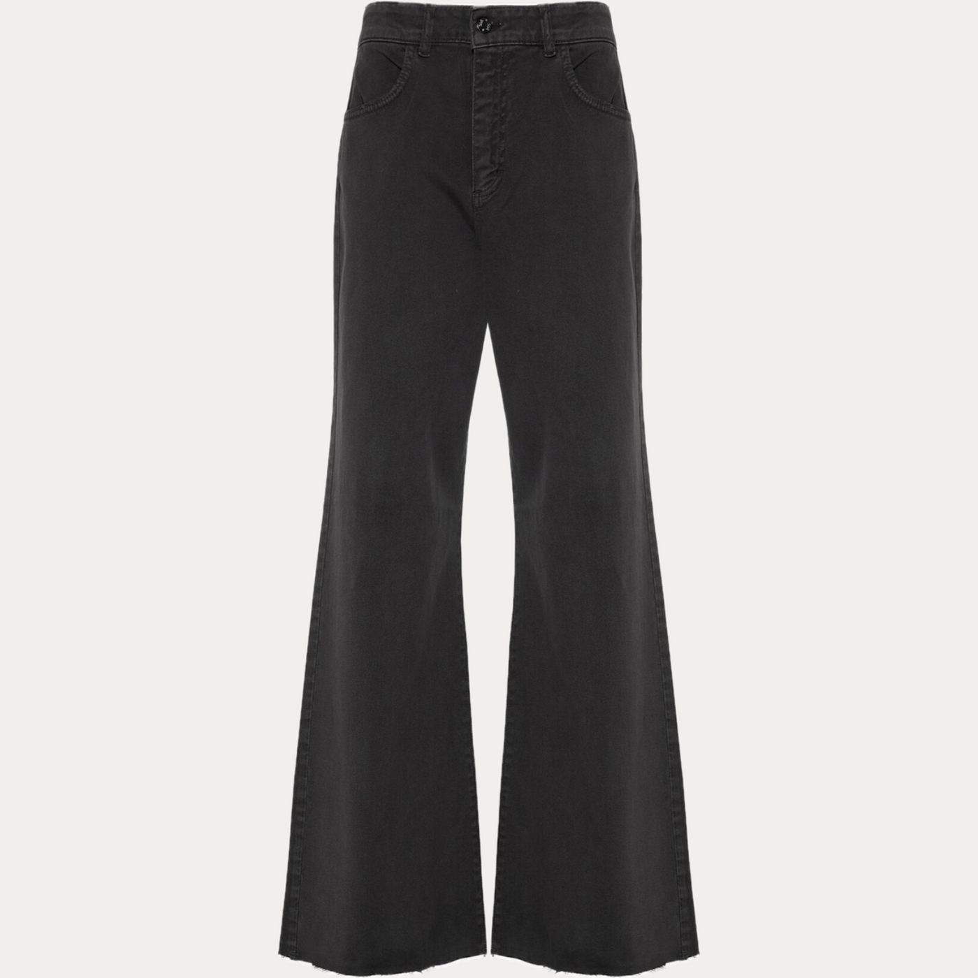 SOALLURE - JEANS DONNA NERO FLARED FIT IN BULL DI COTONE