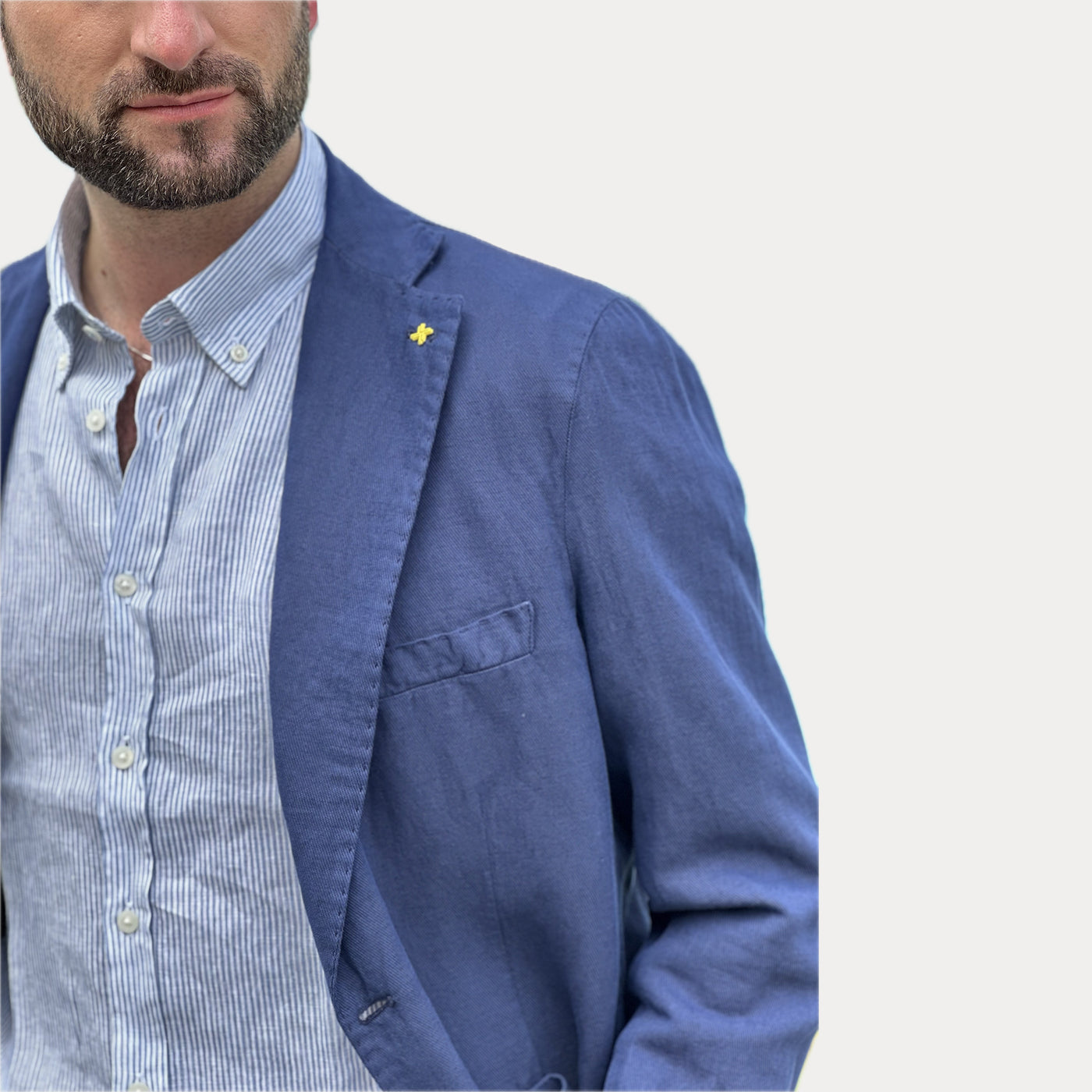 ALESSANDRO GILLES - giacca in lino blu uomo