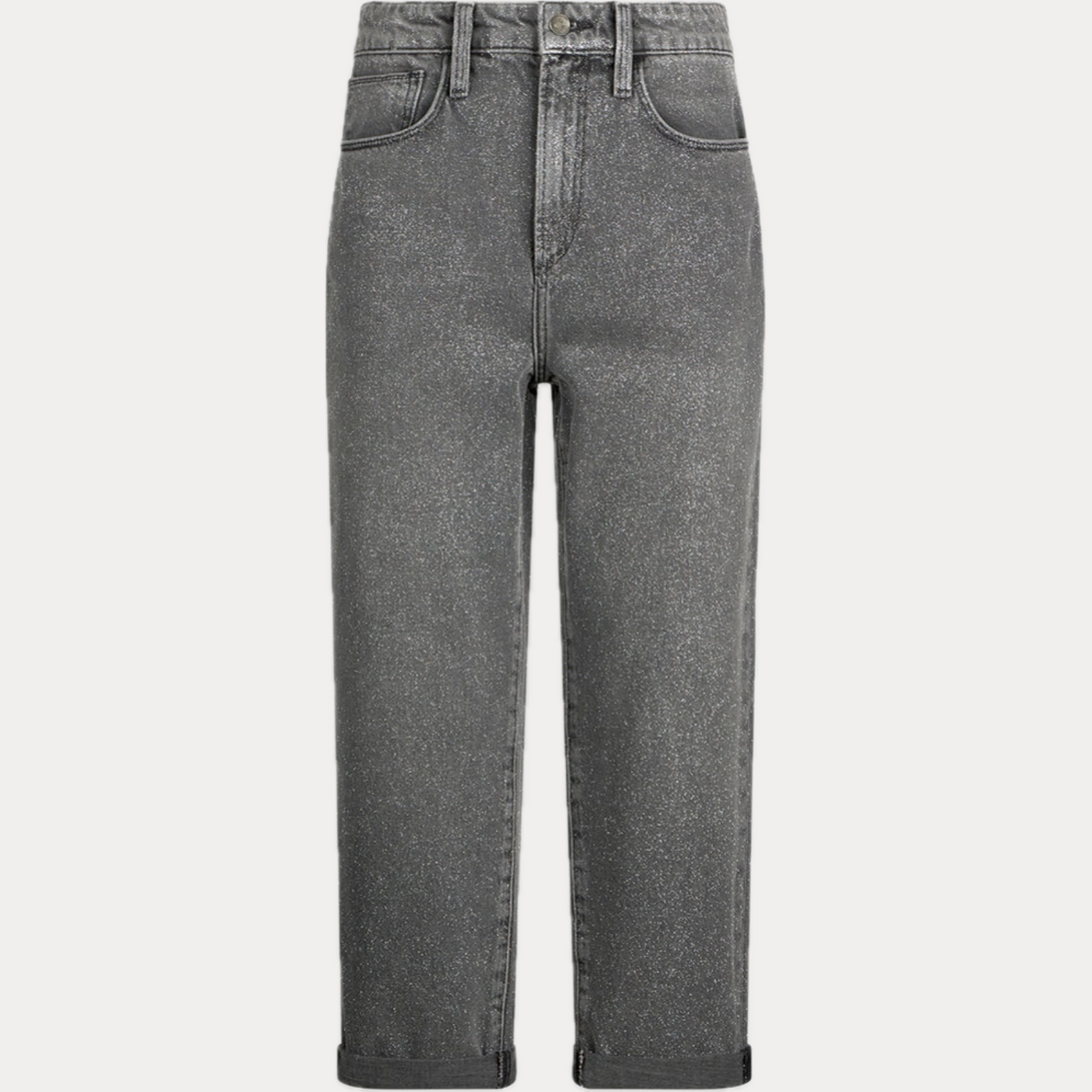 LIUJO - JEANS DONNA GRIGIO DRITTO CON GLITTER