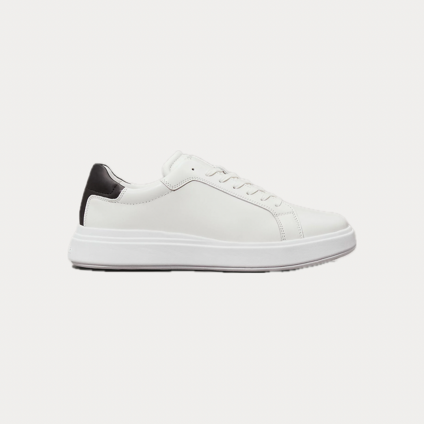 CALVIN KLEIN - SNEAKERS UOMO IN PELLE BIANCA CON LOGO MINIMAL