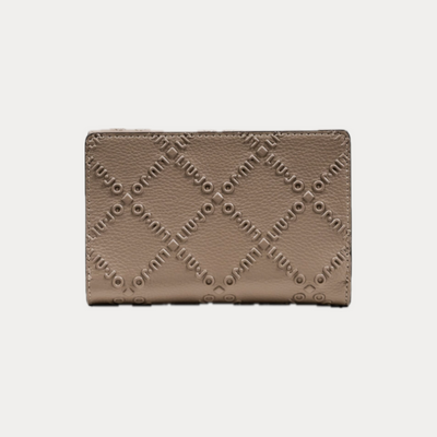 LIUJO - PORTAFOGLIO DONNA TAUPE GRANDE CON LOGO IN RILIEVO