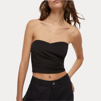 EMME MARELLA - TOP DONNA NERO VAGONE IN JERSEY