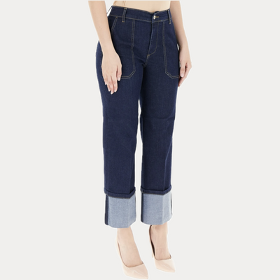 LIUJO - JEANS STRAIGHT LEG CON RISVOLTO