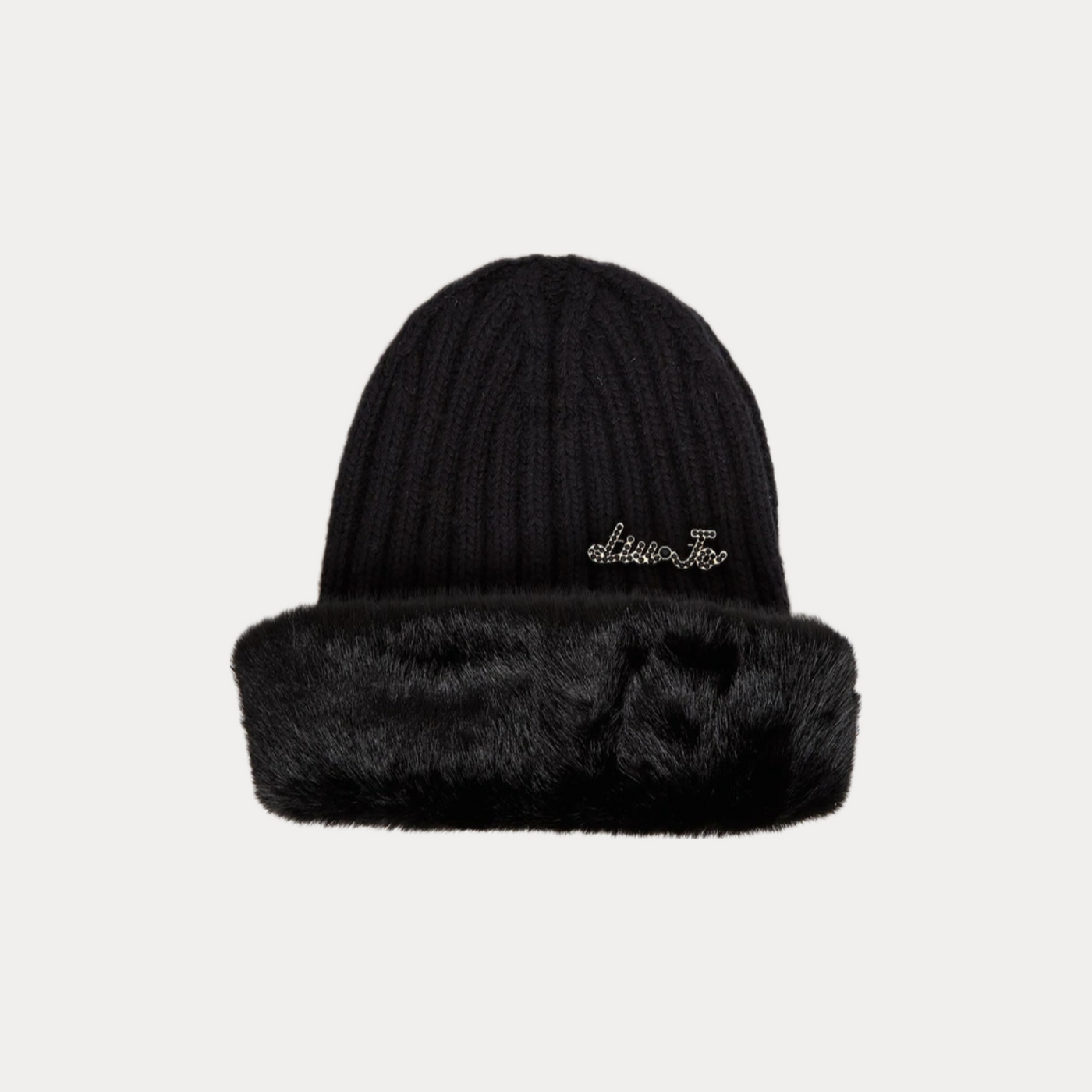LIUJO - CAPPELLO DONNA NERO CON PELLICCIA SINTETICA