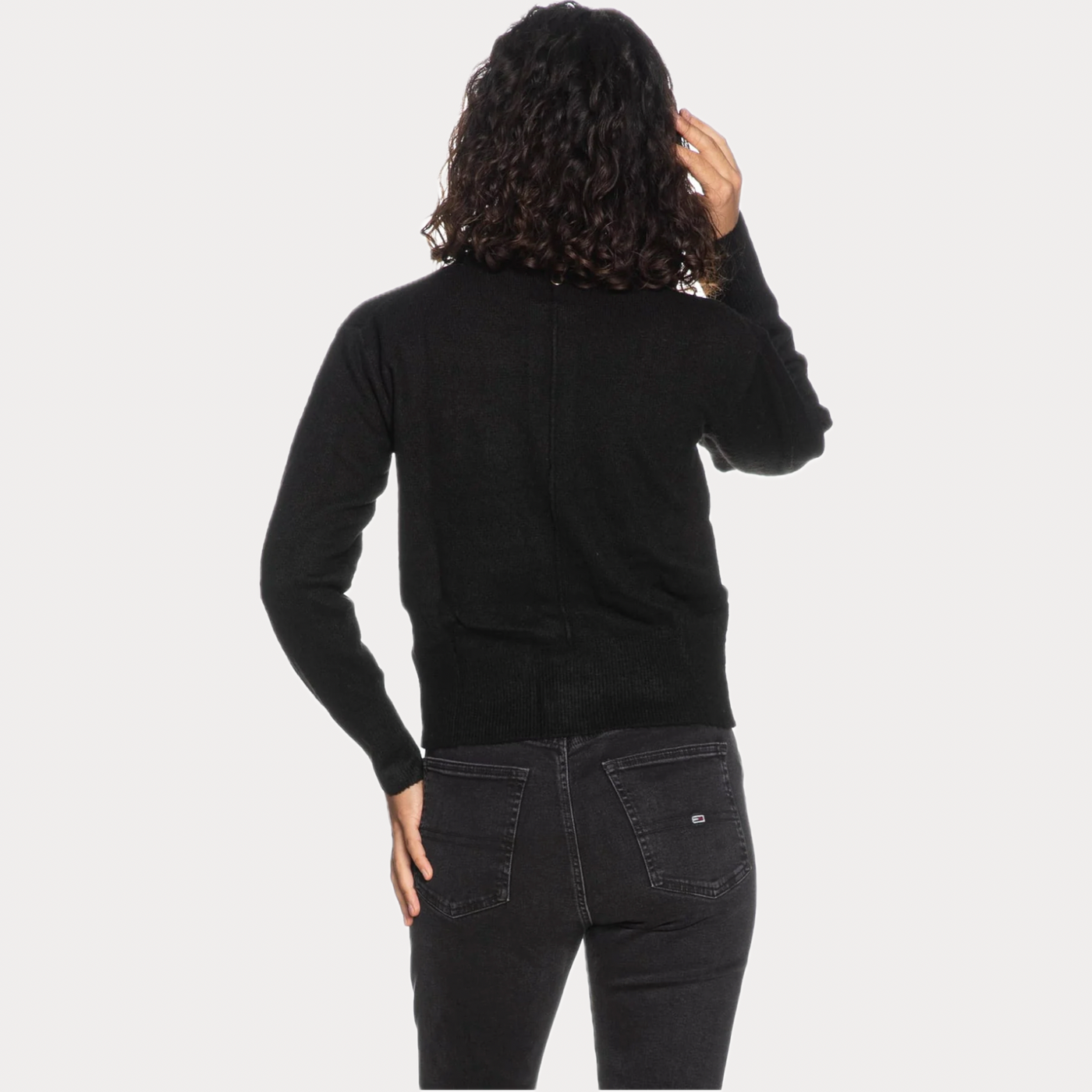 MARK UP -CARDIGAN DONNA NERO IN FILATO RASATO MODELLO BOMBER