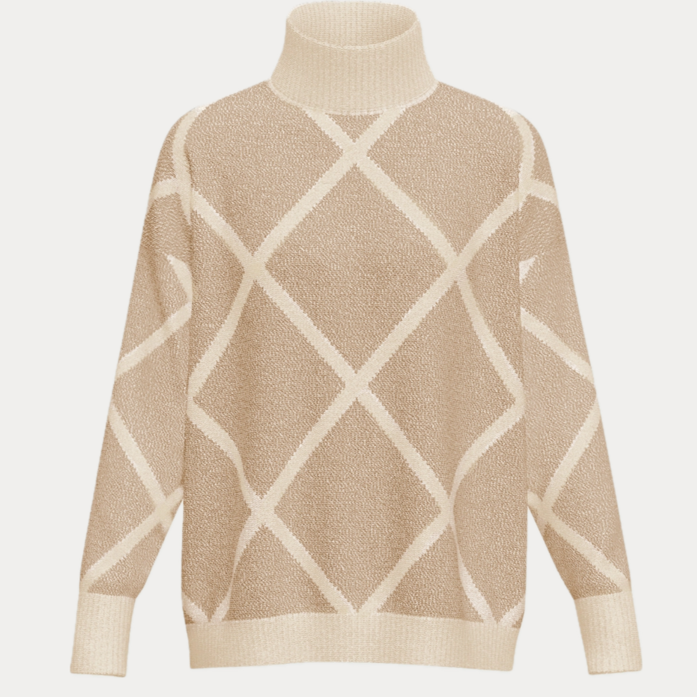 EMME MARELLA - MAGLIA DONNA OVERSIZE CON COLLO ALTO CON LUREX