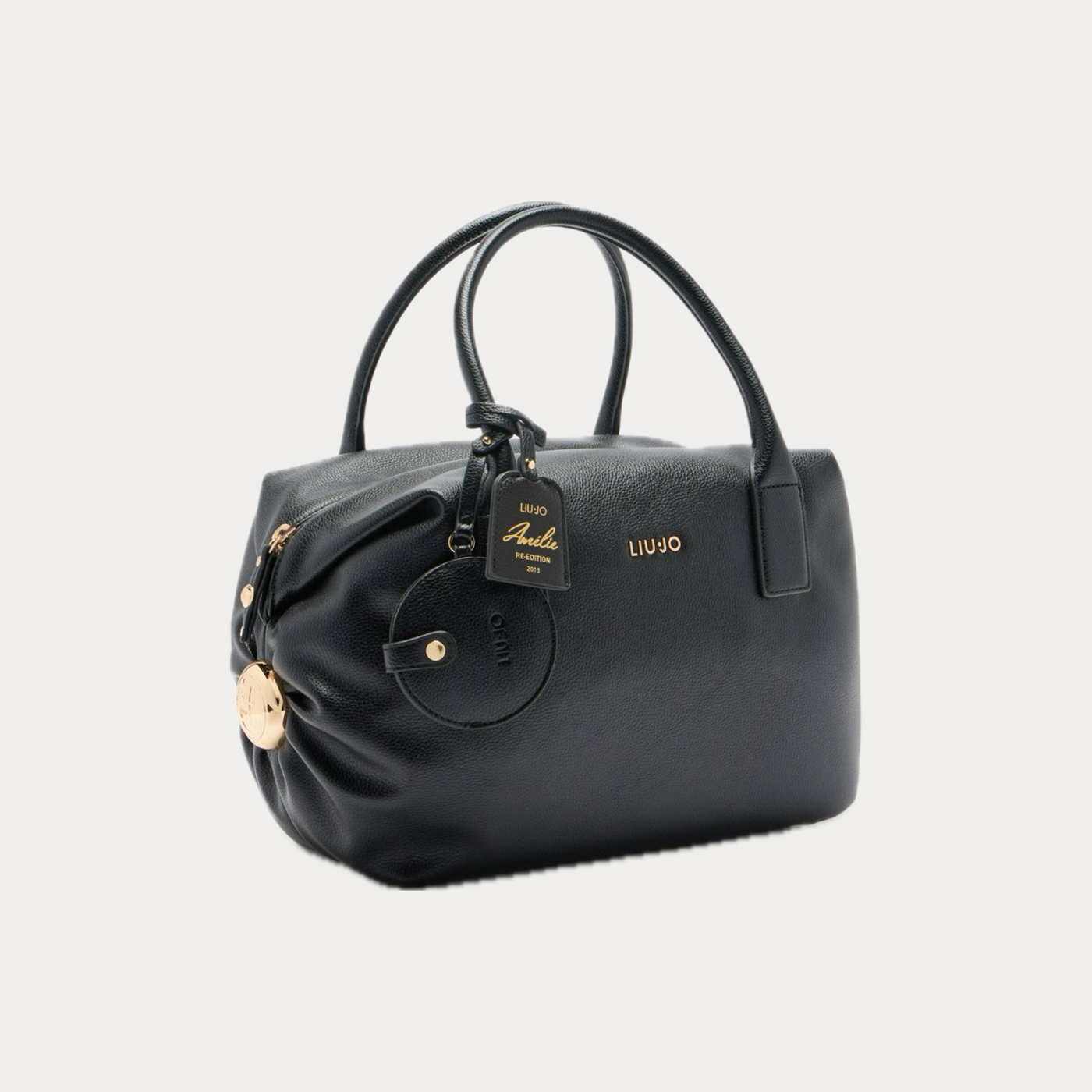 LIUJO - BORSA DONNA NERA GRANDE CON CHARM