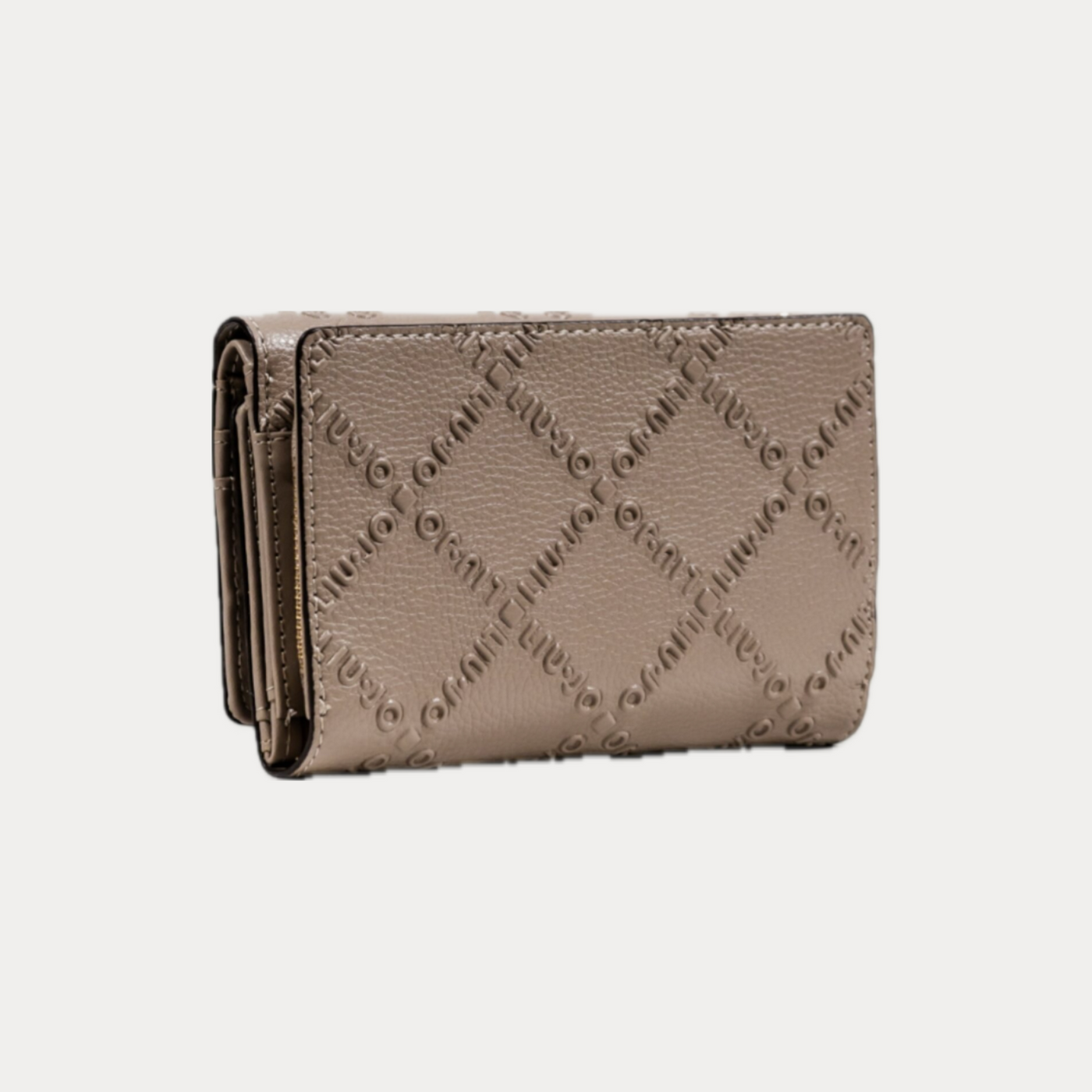 LIUJO - PORTAFOGLIO DONNA TAUPE GRANDE CON LOGO IN RILIEVO