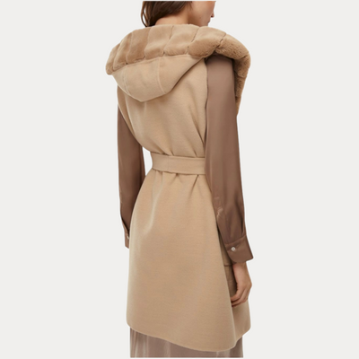 EMME MARELLA - GILET DONNA BEIGE FORMOSA CON CINTURA