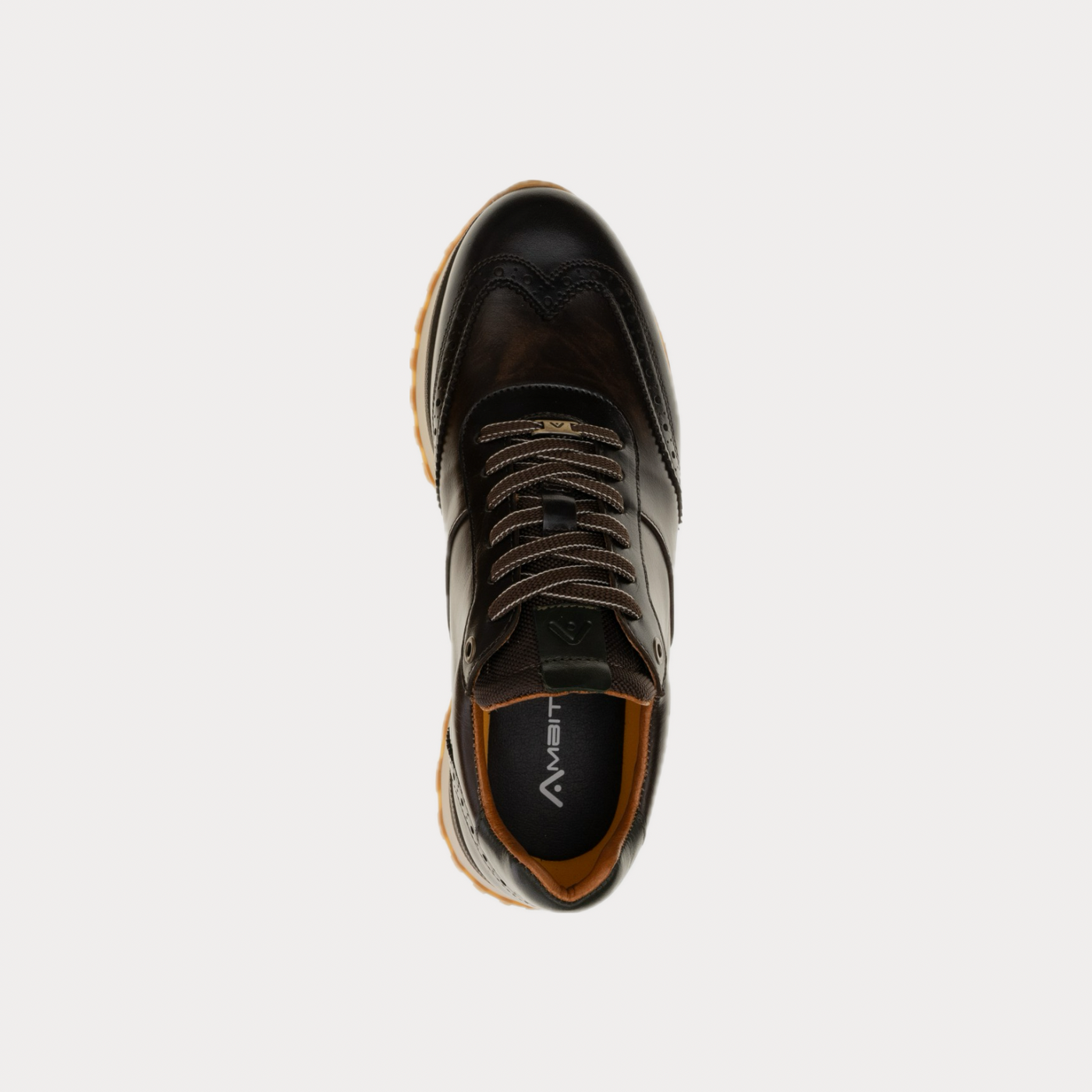 AMBITIOUS -  SNEAKERS UOMO BROGUE RUNNER TESTA DI MORO