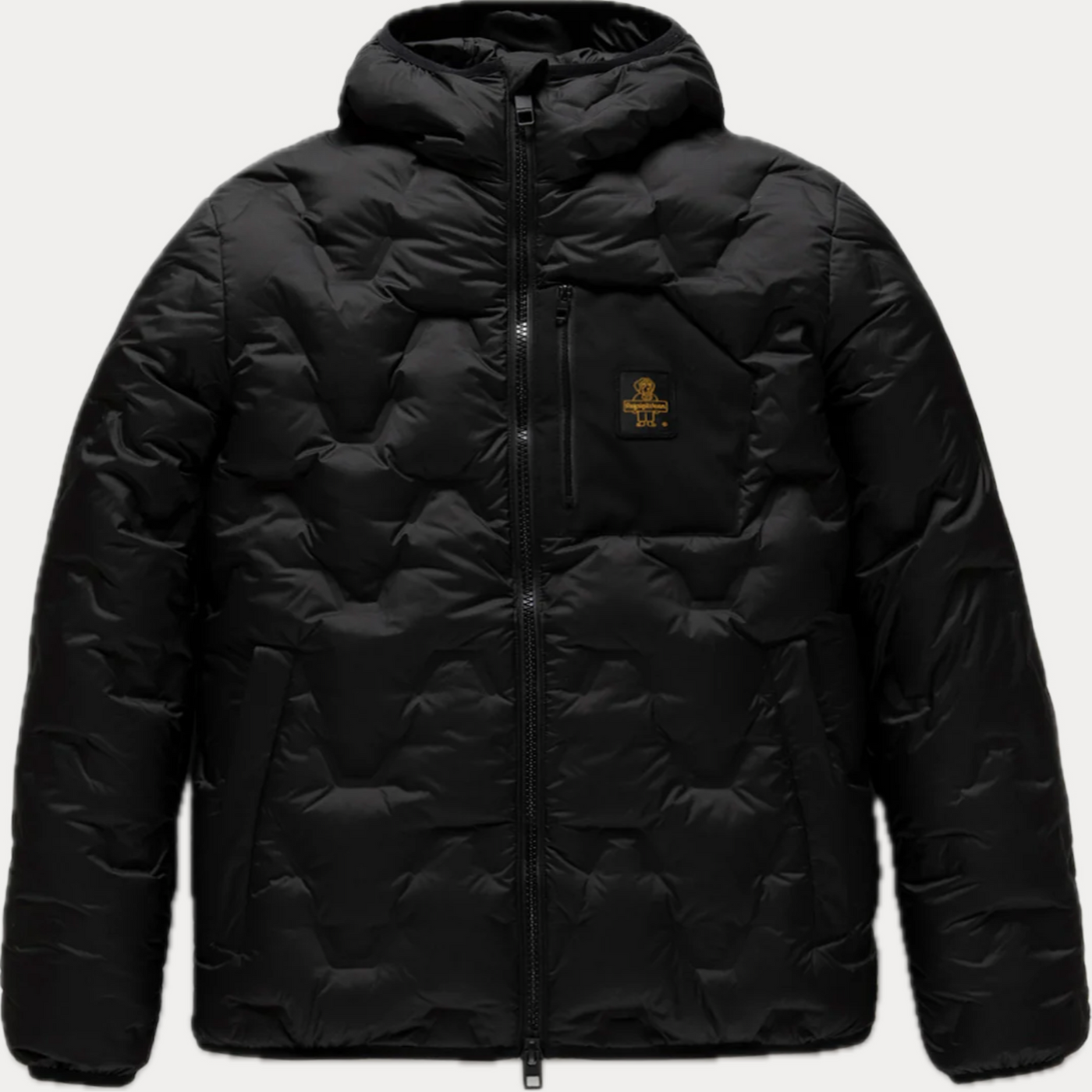 REFRIGWEAR - PIUMINO UOMO NERO CON CAPPUCCIO REGOLABILE