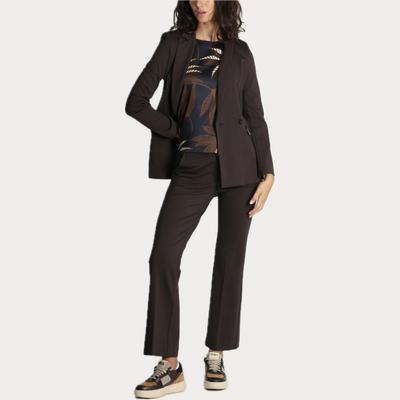 EMME MARELLA - PANTALONI DONNA TESTA DI MORO FLARE IN PUNTO MILANO