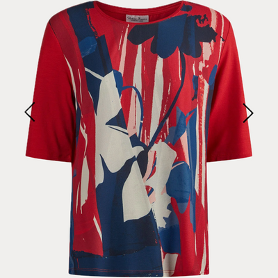 BARBARA LEBEK - BLUSA DONNA ROSSA CON STAMPA ASTRATTA