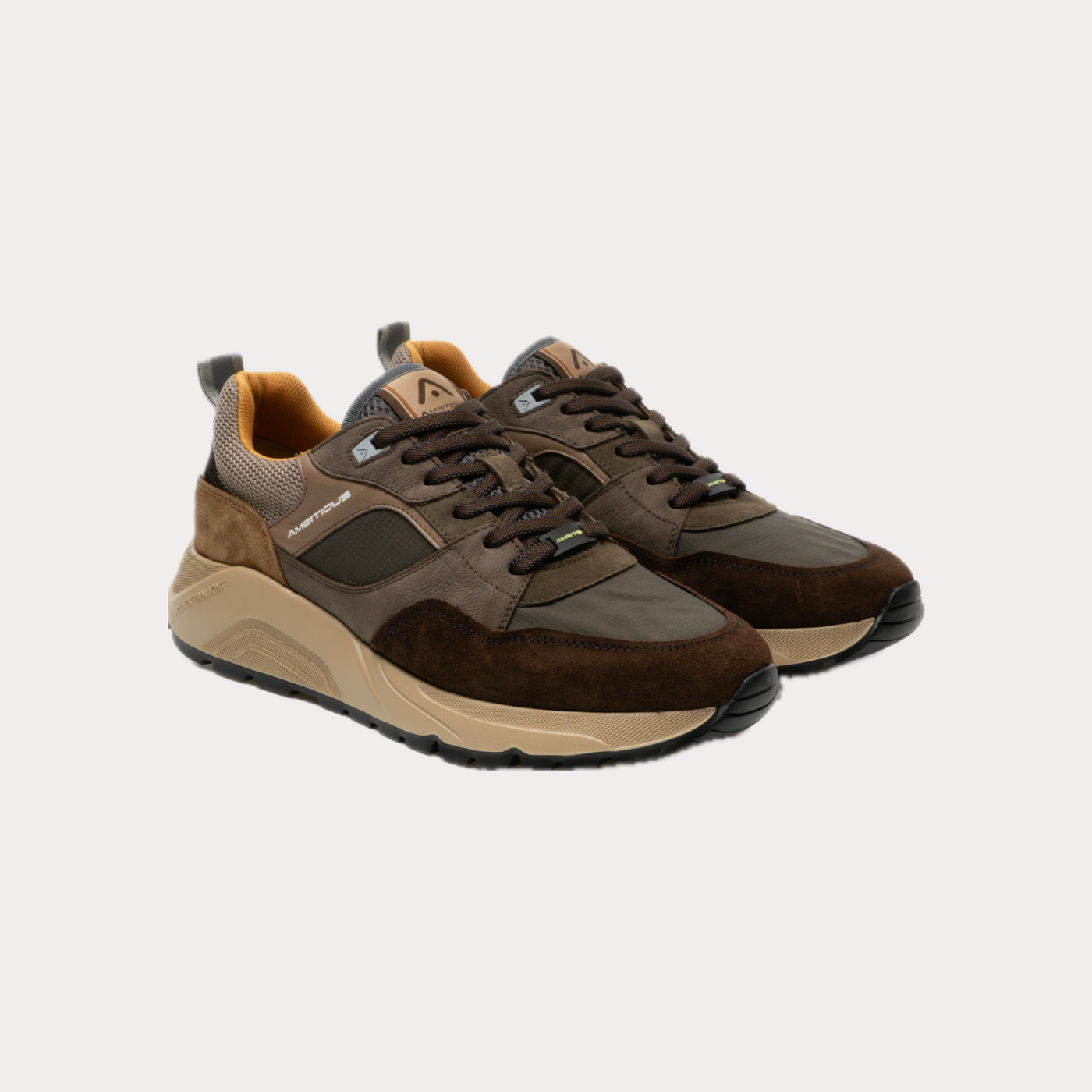 AMBITIOUS - SNEAKERS UOMO MARRONE STRIDER CHUNKY RUNNER