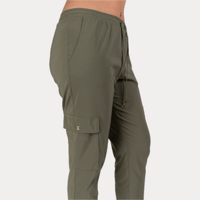 GAIA LIFE - PANTALONE DONNA CARGO VERDE MILITARE