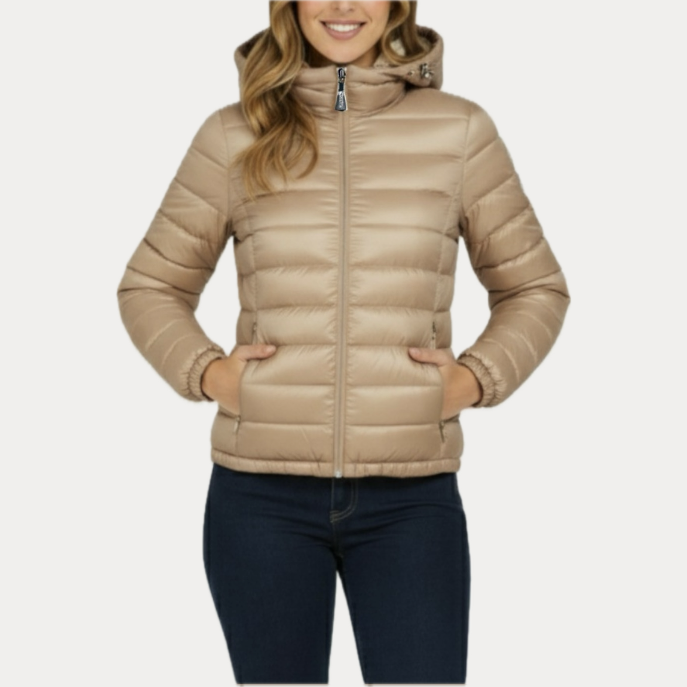 MARK UP - PIUMINO DONNA CAMMELLO CON CAPPUCCIO