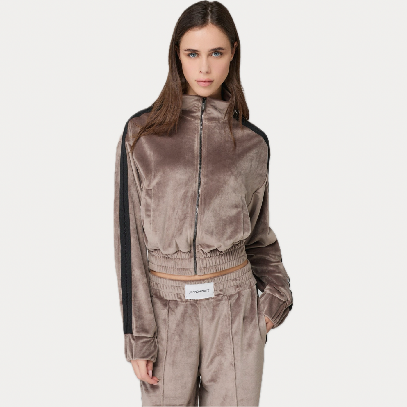 HINNOMINATE - FELPA DONNA FANGO IN CINIGLIA  CON ZIP