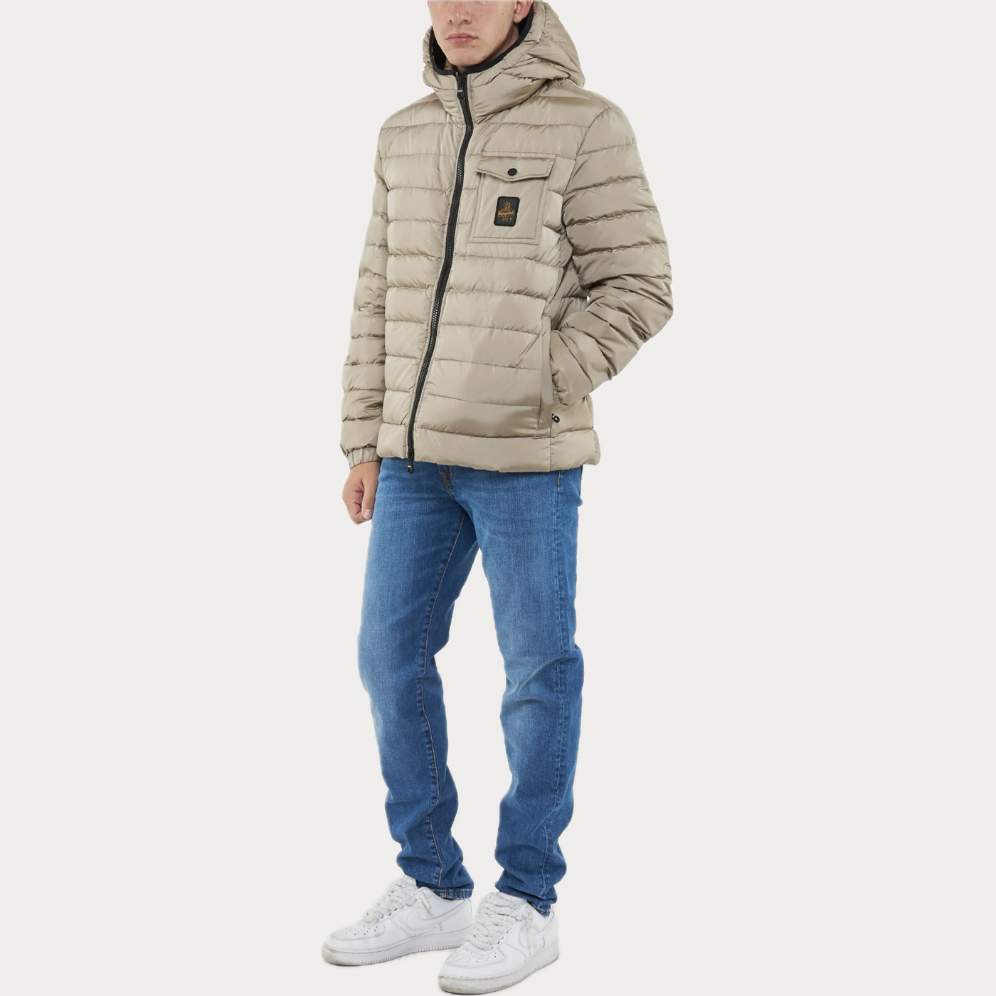 REFRIGIWEAR - PIUMINO UOMO TAUPE IN NYLON