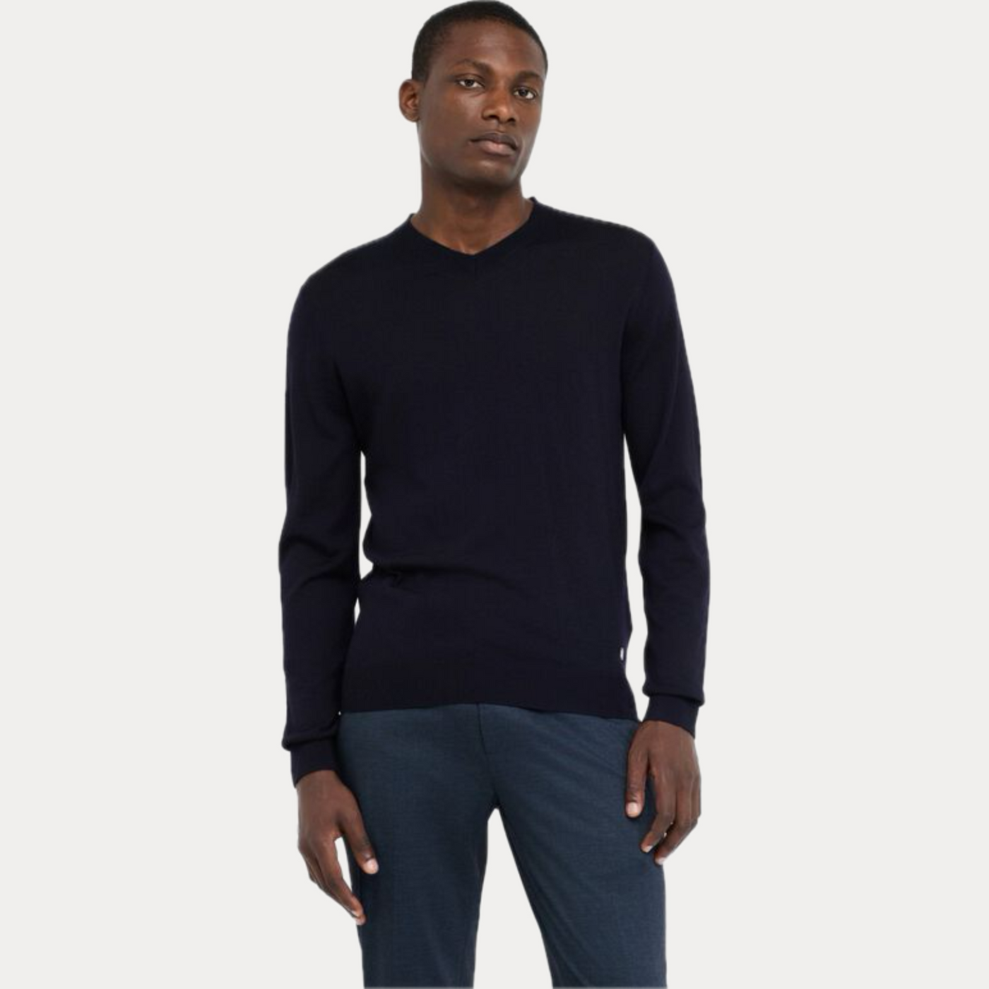 LIUJO - MAGLIA UOMO BLU SCURO CON SCOLLO A V
