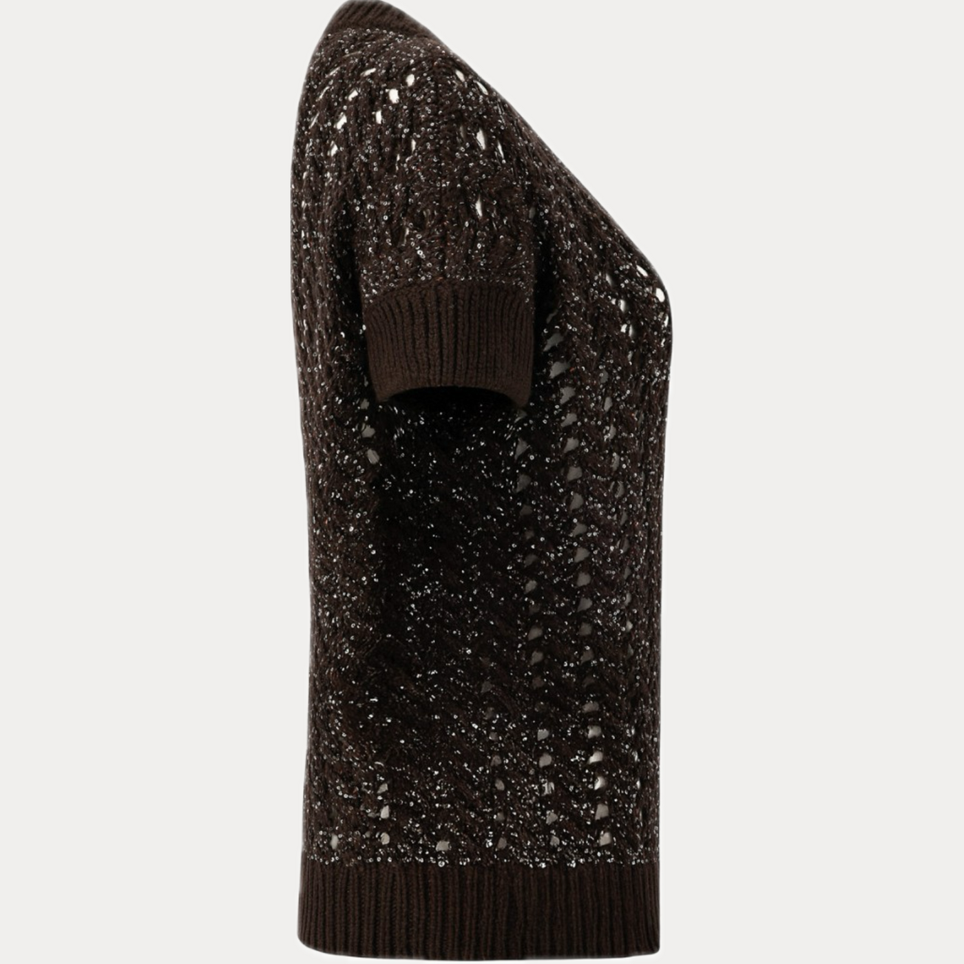 D.EXTERIOR - MAGLIA DONNA MORO MEZZA MANICA CON PAILLETTES