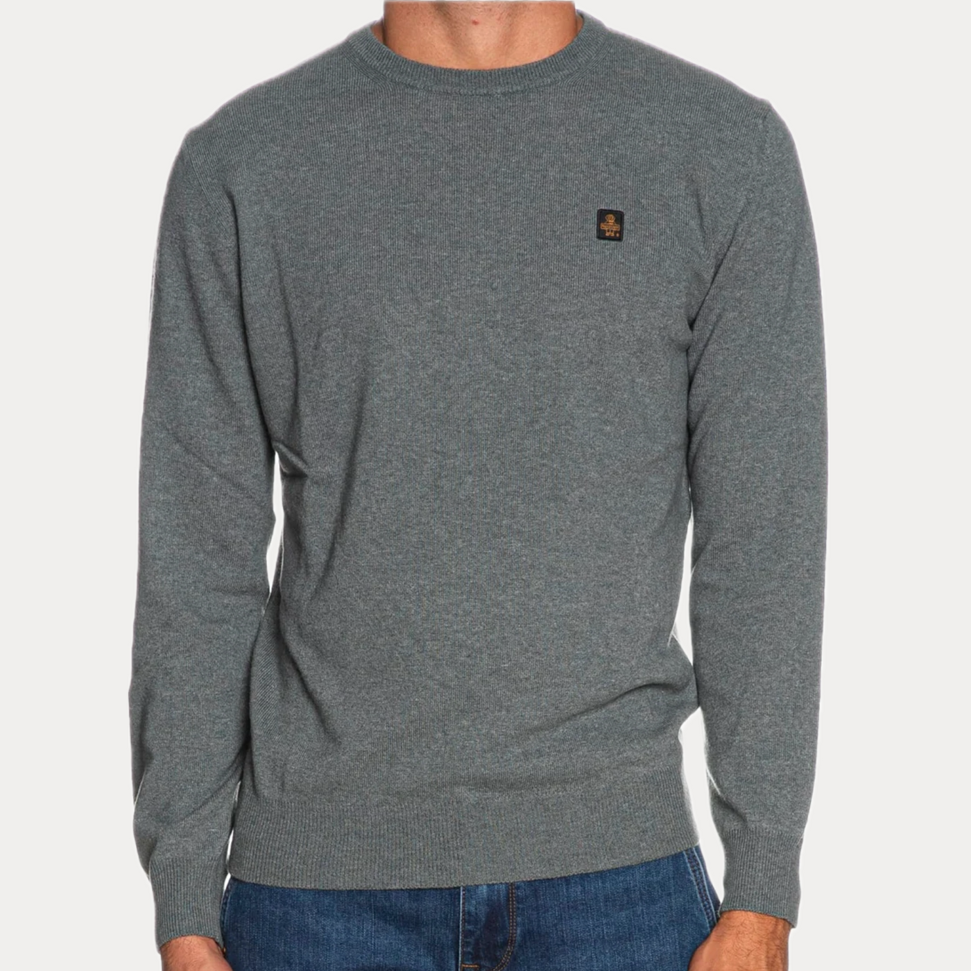 REFRIGIWEAR - PULLOVER UOMO SALVIA MELANGE MISTO CASHMERE