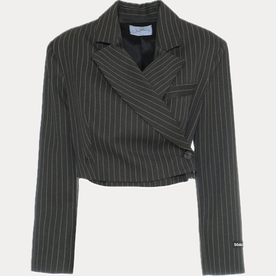 SOALLURE - GIACCA DONNA FONDENTE CROP GESSATA