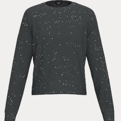 EMME MARELLA - MAGLIA DONNA GRIGIO SCURO IN FILATO CON LUREX