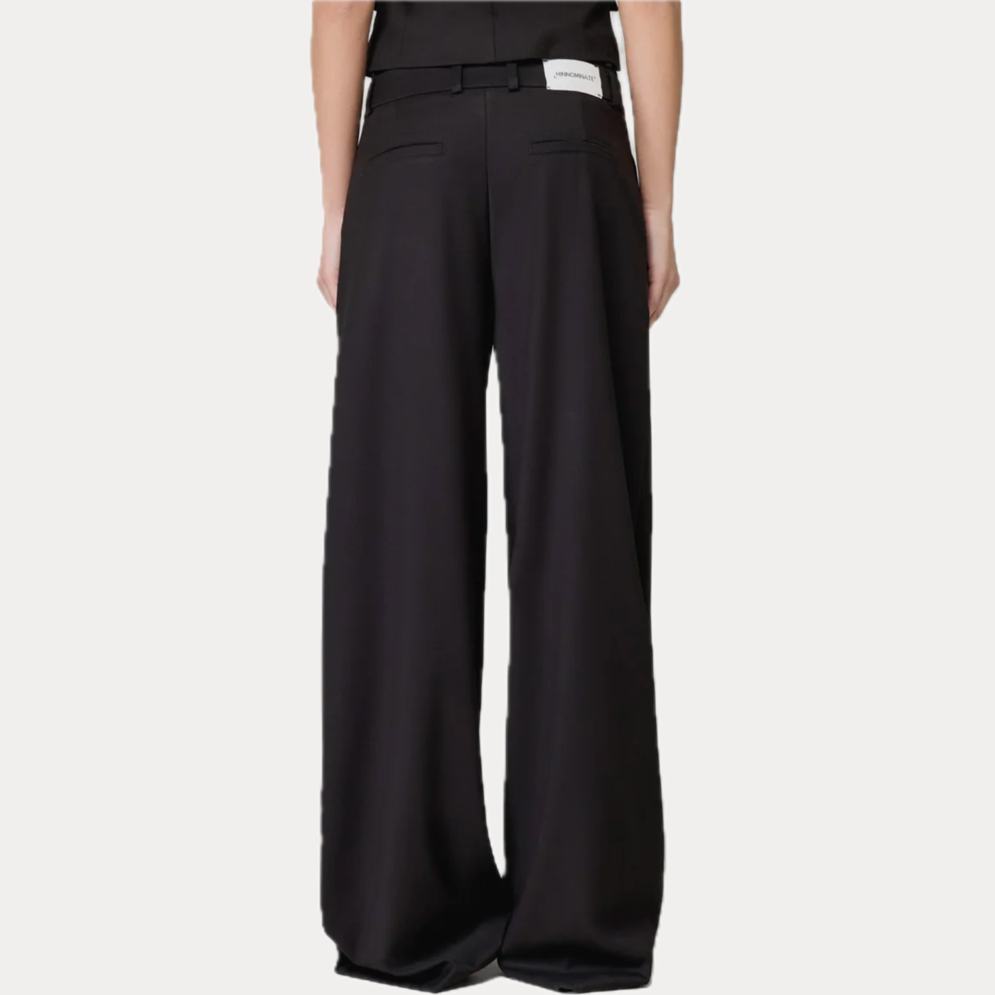 HINNOMINATE - PANTALONE DONNA NERO CON DOPPIA CINTA