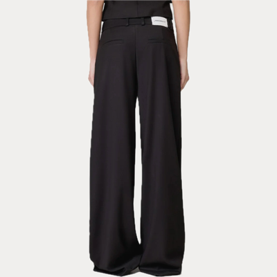 HINNOMINATE - PANTALONE DONNA NERO CON DOPPIA CINTA