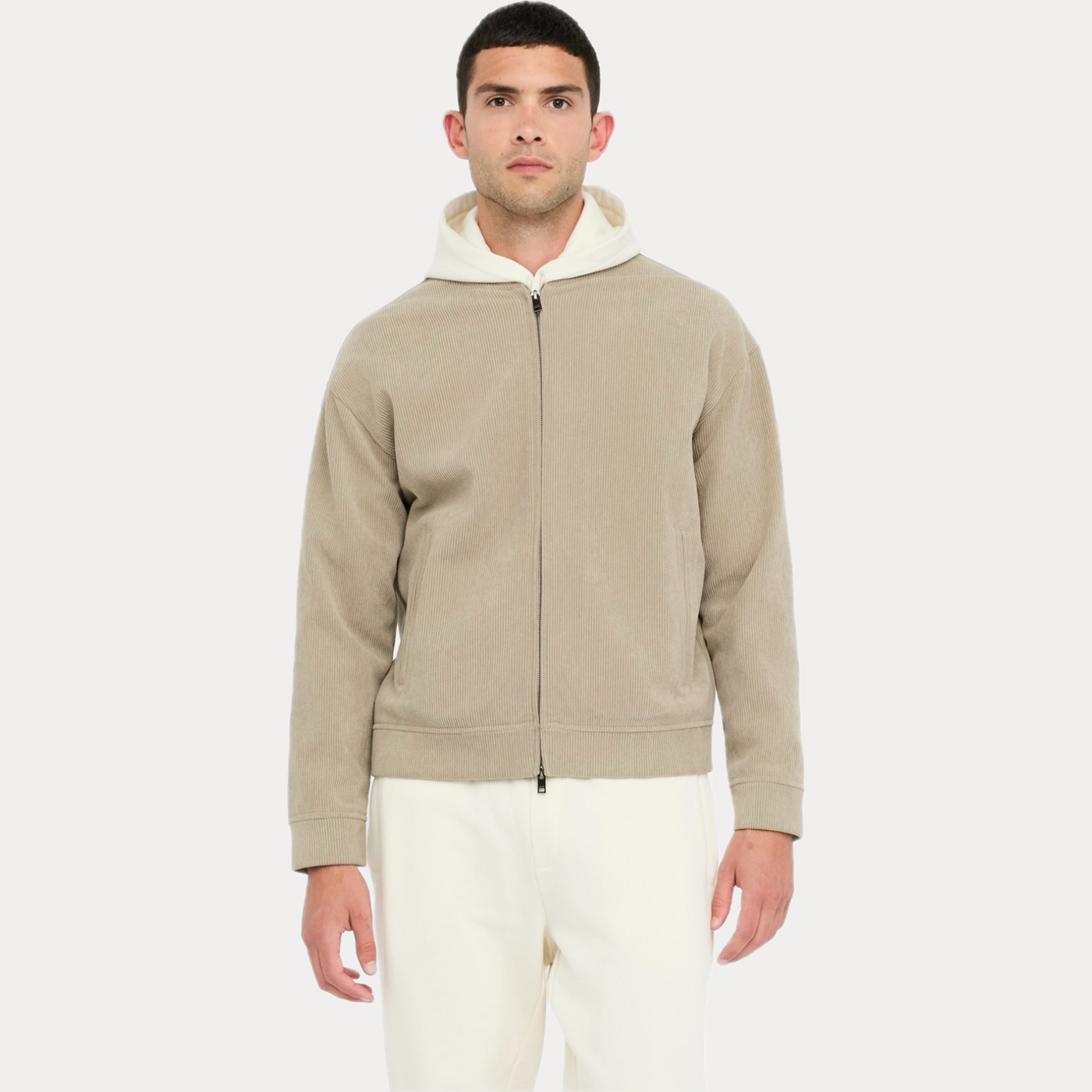 LIUJO - GIACCONE BOMBER UOMO BEIGE IN VELLUTO