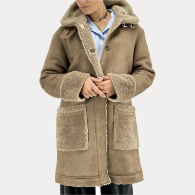 MARK UP -ECO MONTONE DONNA CACAO CON TASCHE A TOPPA