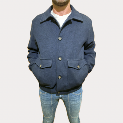 RENAVINE - GIUBBOTTO UOMO NAVY CON INTERNO CHECK