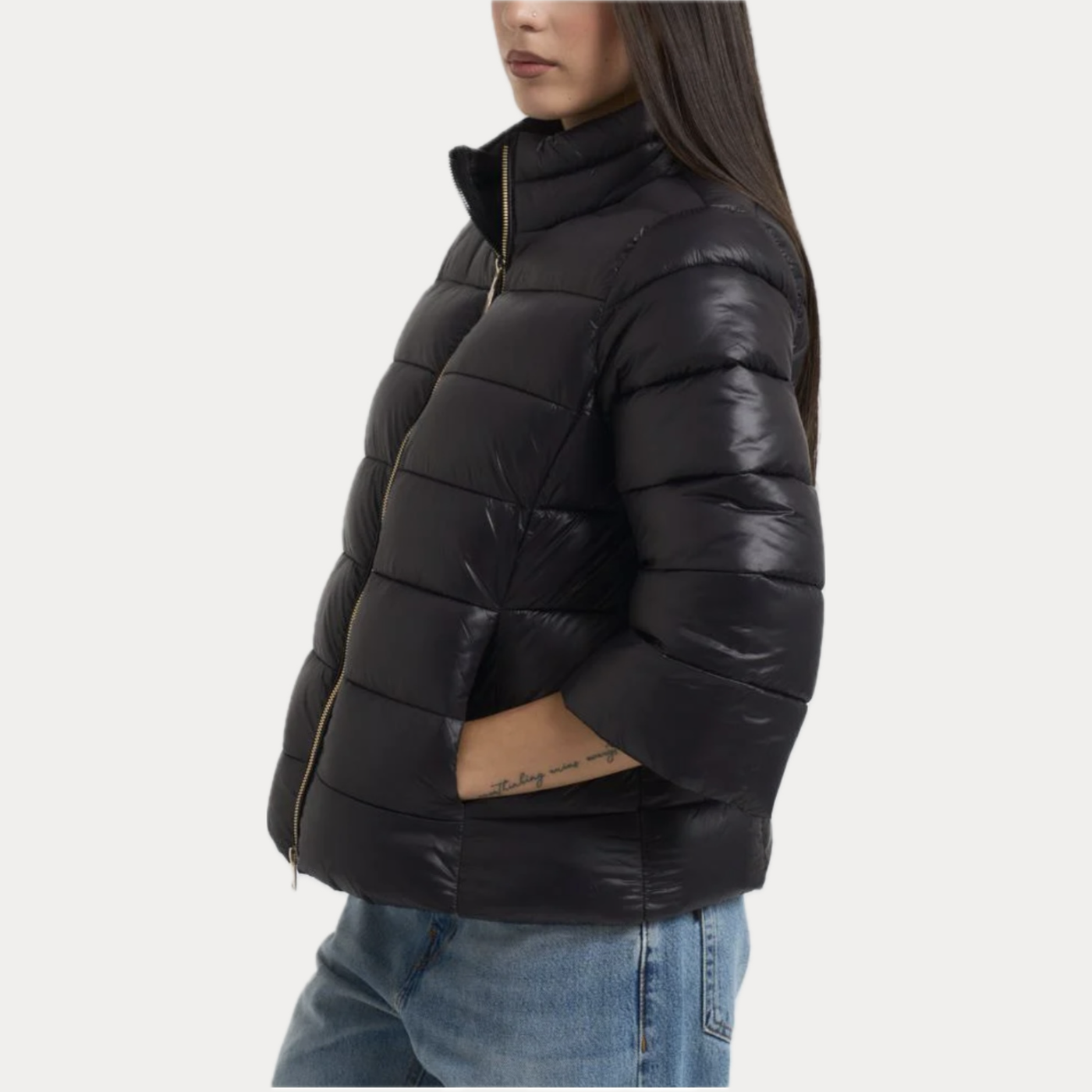 MARK UP - PIUMINO DONNA NERO CON MANICA 3/4