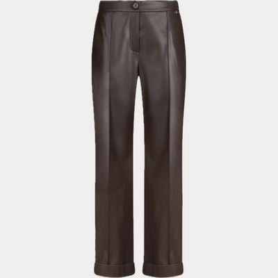 LIUJO - PANTALONE DONNA MARRONE IN SIMILPELLE