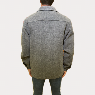 RENAVINE - GIACCA OVERSHIRT UOMO GRIGIA IN MISTO LANA