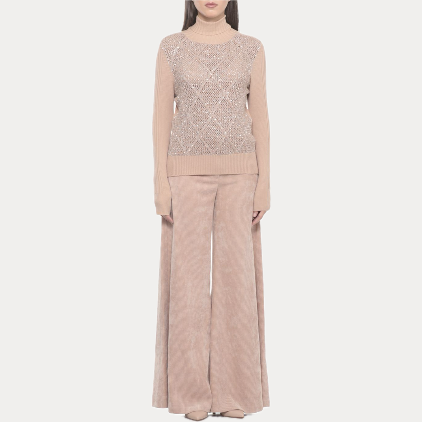 D.EXTERIOR - DOLCEVITA DONNA BEIGE CON PAILLETTES