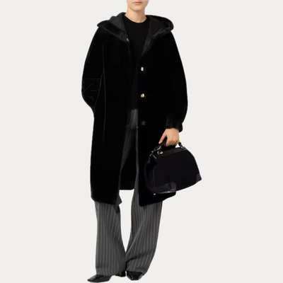 EMME MARELLA - CAPPOTTO DONNA NERO REVERSIBILE