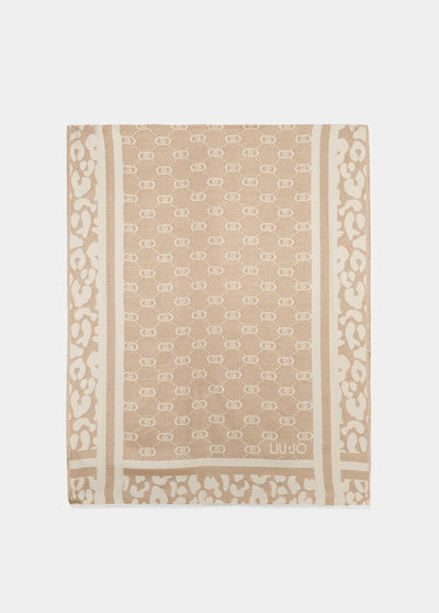 LIUJO - STOLA BEIGE DONNA CON LOGO