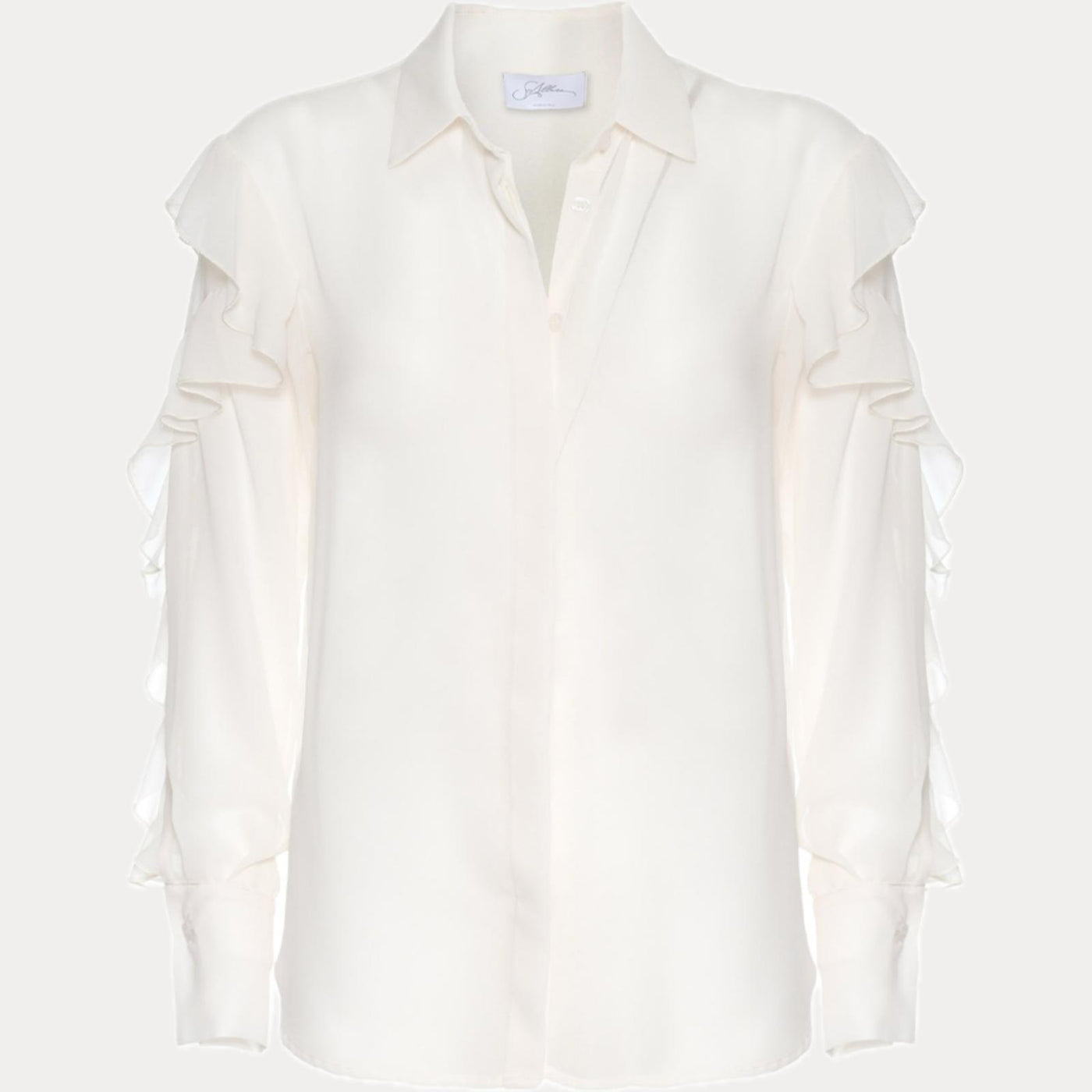SO ALLURE - CAMICIA DONNA BURRO IN CHIFFON LEGGERO