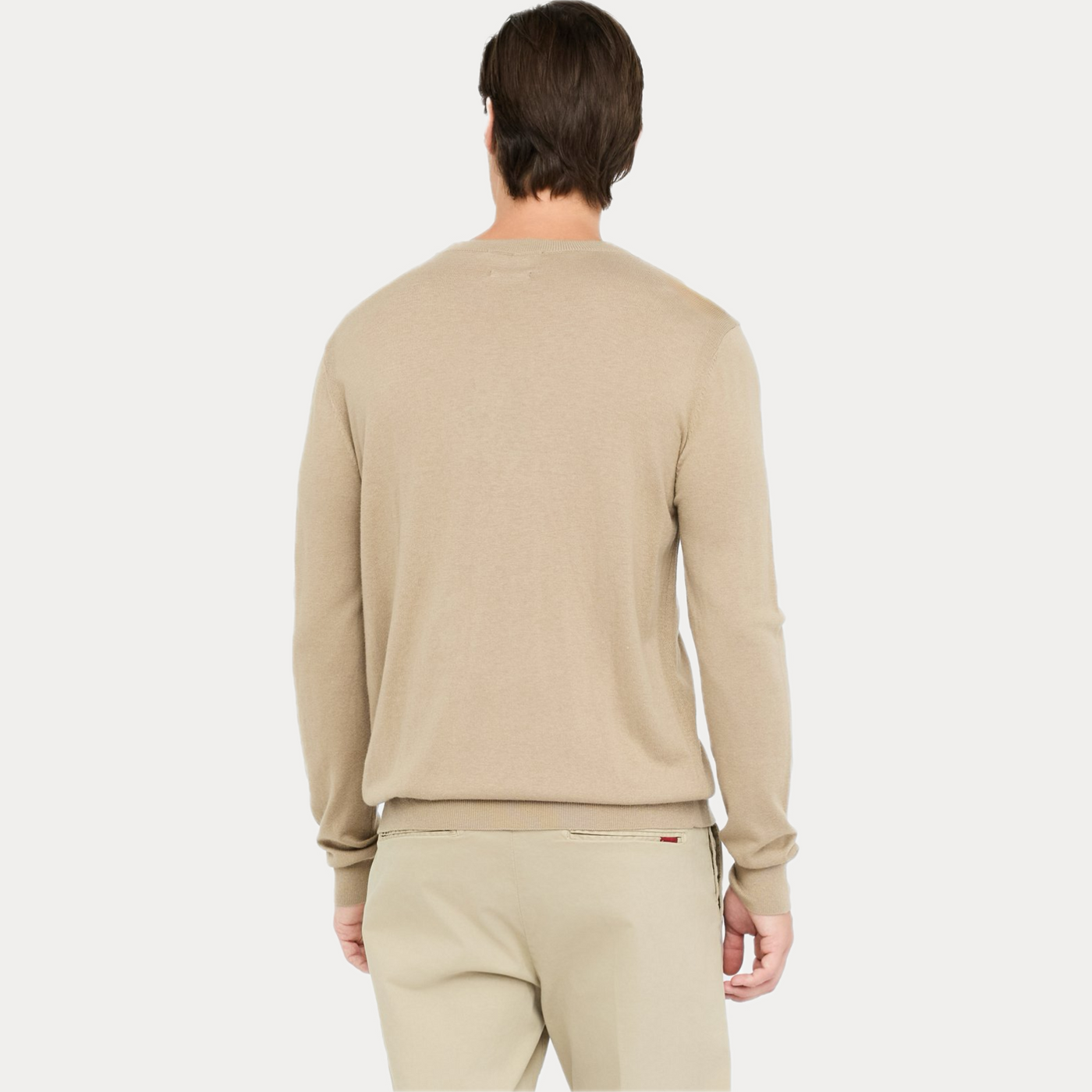 LIUJO - GIROCOLLO UOMO BEIGE MISTO COTONE E SETA