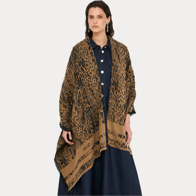 LIUJO - PONCHO DONNA STAMPA ANIMALIER