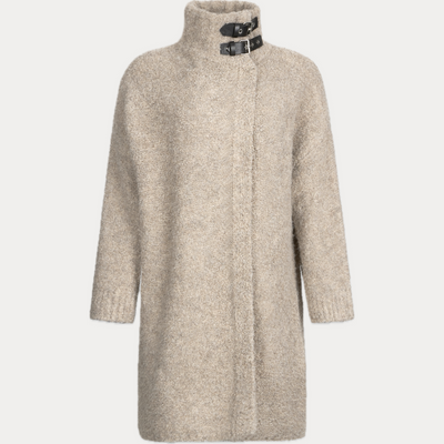 LIUJO - CAPPOTTO DONNA BEIGE IN LANA BOUCLE'