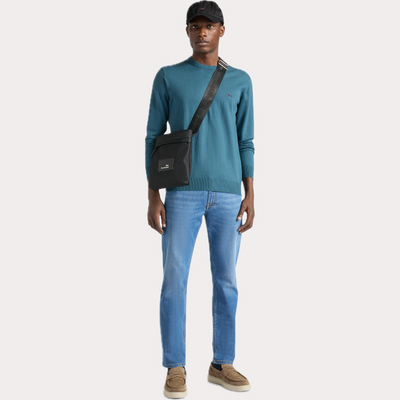 HARMONT & BLAINE - PULLOVER UOMO GIROCOLLO MISTO LANA E COTONE