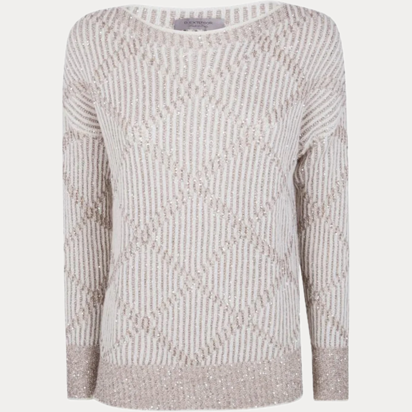 D.EXTERIOR - MAGLIA DONNA GESSO IN MISTO LANA E ALPACA