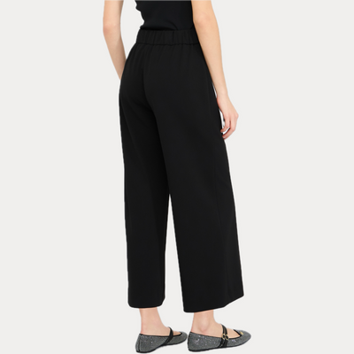 LIUJO - PANTALONE DONNA NERO CROPPED CON CINTURA