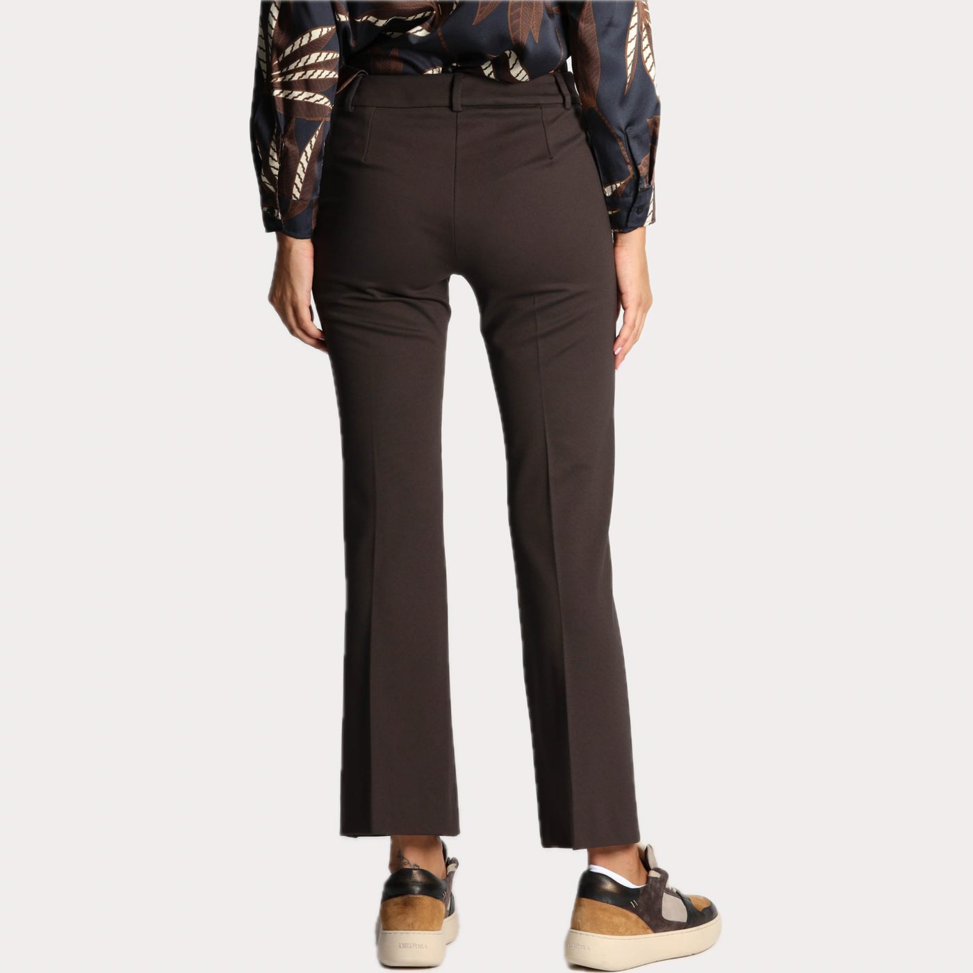EMME MARELLA - PANTALONI DONNA TESTA DI MORO FLARE IN PUNTO MILANO