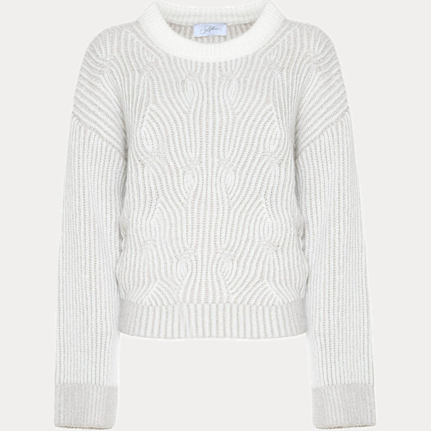 SO ALLURE - MAGLIA DONNA MILK CON LAVORAZIONE INTRECCIATA LUREX