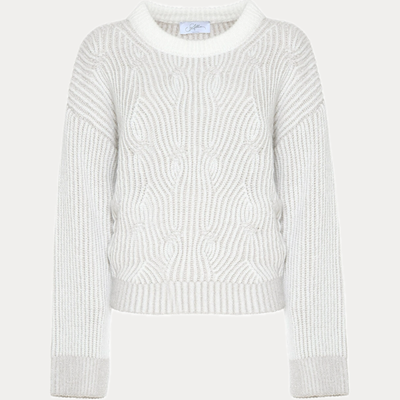 SO ALLURE - MAGLIA DONNA MILK CON LAVORAZIONE INTRECCIATA LUREX