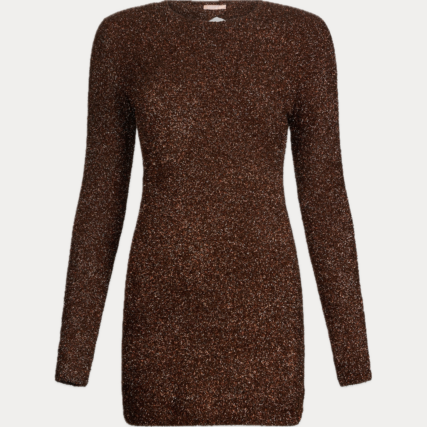 LIUJO - ABITO DONNA RUGGINE IN MAGLIA CON SPALLINE IMBOTTITE