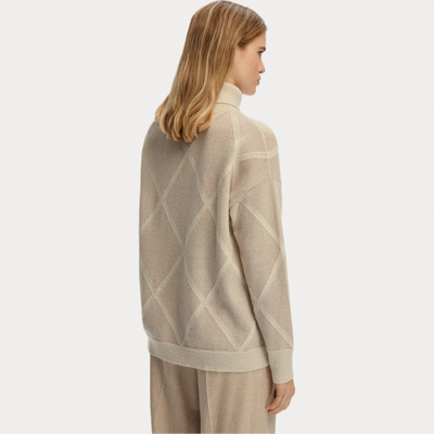 EMME MARELLA - MAGLIA DONNA OVERSIZE CON COLLO ALTO CON LUREX